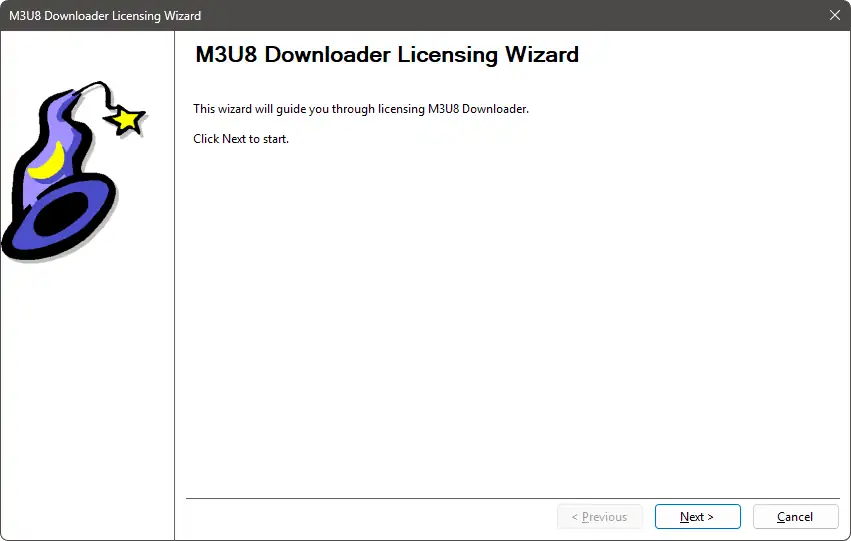 Licensing Wizard - Welcome Page
