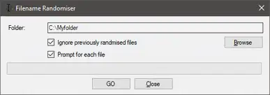 Filename Randomiser Main Window
